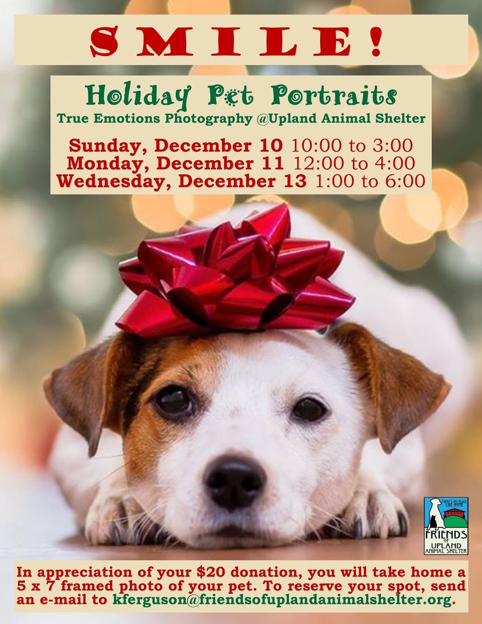 Friends of Upland Animal Shelter - Holiday Pet Portraits @Upland Animal  Shelter